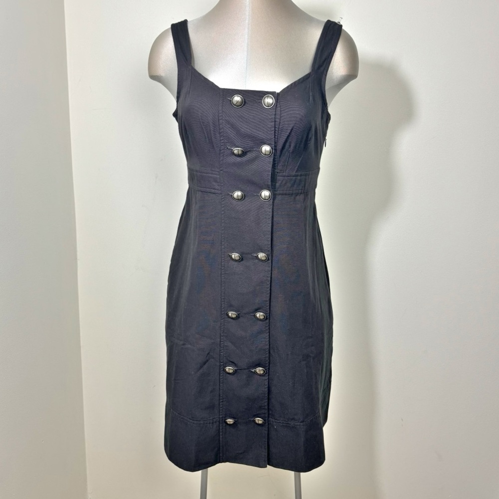 Anthropologie Maeve Double Button Lay Of The Land Trench Dress Size 8 Military
